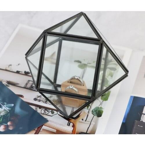 Glass Geometric Geometric Terrarium Home Tabletop Decor Can Pentagon Regular Planter for Succulent Fern Moss Air Plants Miniatur