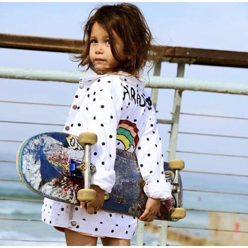 Little Girls Stylish Rainbow Spring Autumn Shirts Dot Jackets Toddler Children Baby Kids Shirt Clothes 2-7T ropa de bebe niña