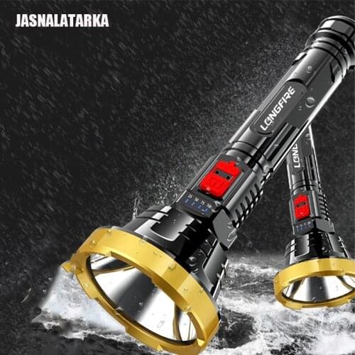 LED Flashlight USB Recharge Hart Light Strong Bright Outdoor Home Waterproof Lamp Ultra Bright Torch FIishing Camping Flashlight