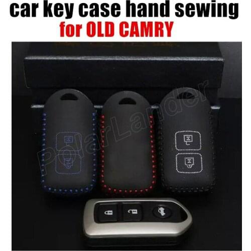 Only Red car key cover car styling fit for for TOYOTA OLD CAMRY car key case Hand sewing car styling Genuine quality leather