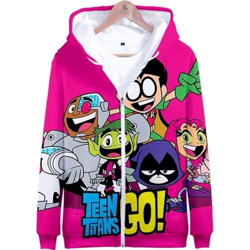 Anime Teen Titans Go 3D Print Autumn Winter Holiday Passionate Style Men/Women Streetwear Style Zip HIP HOP Hooded Kawaii Top