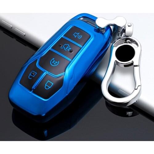 Tpu Car Key Cover Case for Ford Fusion Mondeo Mustang F-150 Explorer Edge 2015 2016 2017 2018 CarStyling Key Protection Keychain
