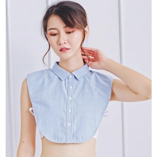 Vintage White Shirt False Collar swan Print wild False Wild pointed winter fake neck top save False Collar removable beautiful