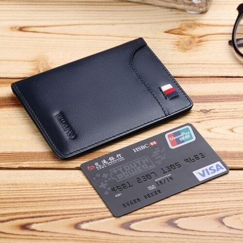 WILLIAMMPOLO mens top leather high-quality wallet thin vertical drivers license card mini wallet fashion wallet