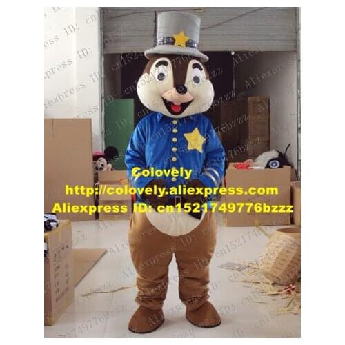 Vivid Brown Squirrel Mascot Costume Mascotte Eichhoernchen Scuiridae With Blue Yellow Star Coat Happy Face No.1448 Free Ship