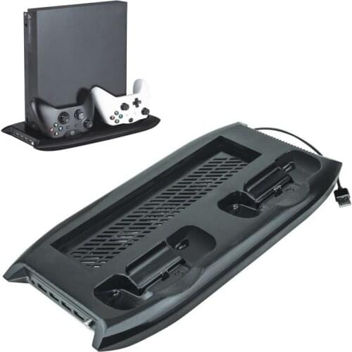 For Xbox one X ONE X Console Controllers Vertical Stand Cooling Fan Cooler Charger Charging Dock Station Storage Space Saving