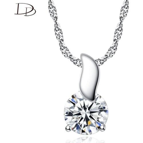 DODO Willow Leaves Chic Pendants & Necklaces For Women White Gold Color AAA Zircon Choker Water-wave Chain Fashion Jewelry N22