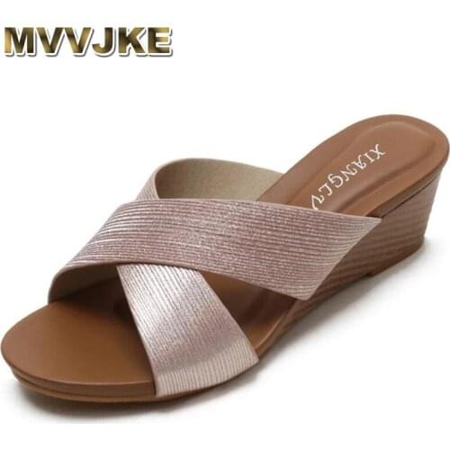 MVVJKE 2021 NEW Women Wedges Rome Sandals Comfortable Bohemian Vintage Beach Shoes