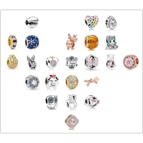 925 Sterling Silver Bead Charm Sweet Tree Monster Charm Fit Pan Bracelets & Necklace Women Diy Jewelry