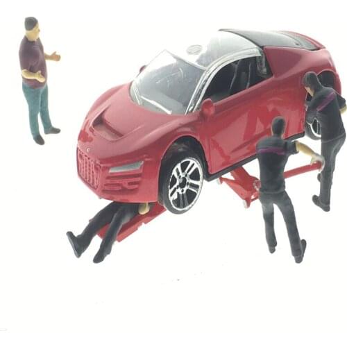 1 box 64 Scale Architecture Plastic Worker For DIY Building Materails Repair Car Model Station Kits Toy