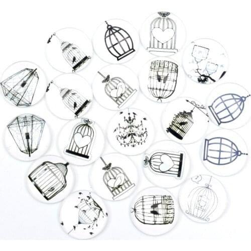 10-50pcs Mixed 10-25mm Round Glass Decoration Flatback Cabochon Scrapbooking Charms For Jewelry Making Findings Accessories DIY