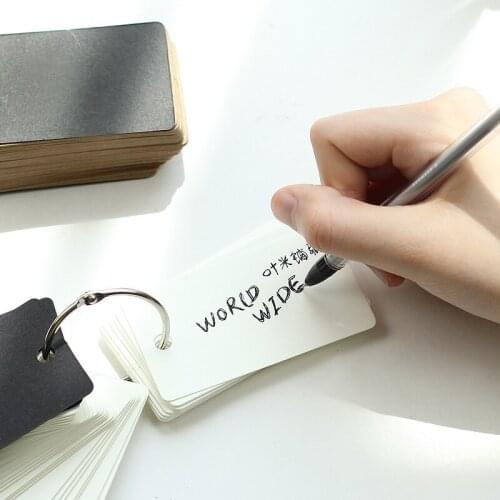 100 Sheets White Kraft Paper Memo Note, Pocket Sized Coil Notepad Vocabulary Words Learning Stationery Office School F343