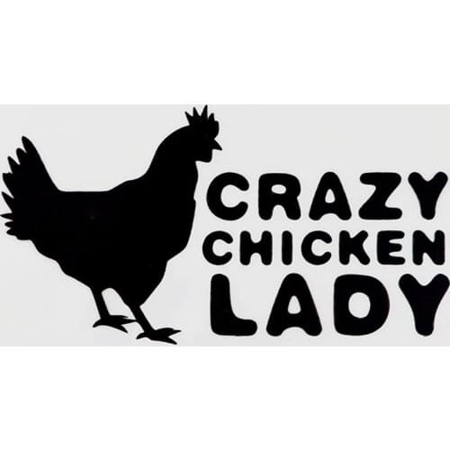 15CM×8CM Crazy Chicken Lady Fun Vinyl Decal Motorcycle Car Sticker Black/Silver