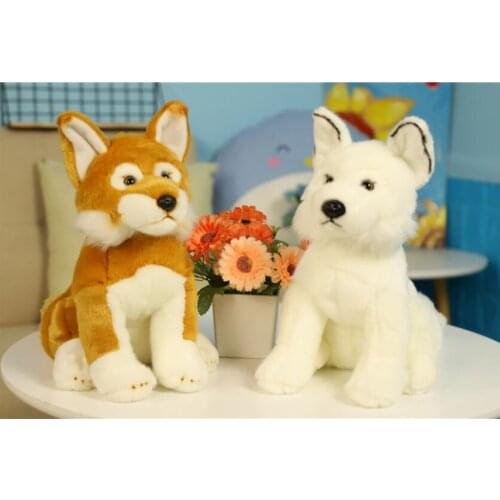 2020 25CM Japanese Spitz Fox Dog Plush Toy Kids Baby Children Accompany Animal Doll Two Colors