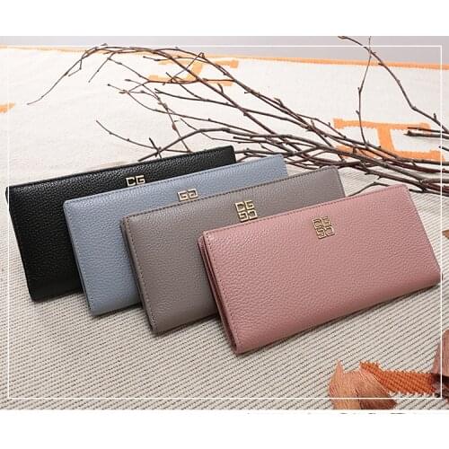 2020 New Simple And Fashionable Cow Leather Long Women Wallet Slim Soft Leather Billfold Practical Card Holder Purse DDY09