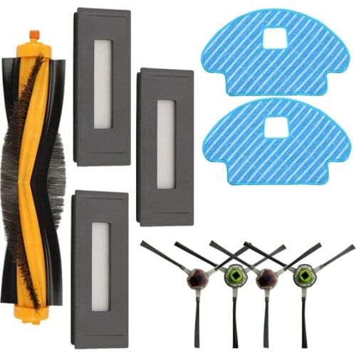 4 x side brush + 3x filter + 1x main brush roller + 2 x mop cloth for Ecovacs Deebot OZMO 930 robot vacuum cleaner accessories