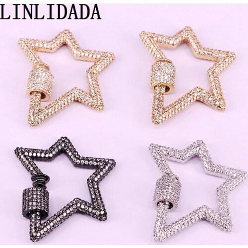 29*26mm Clear CZ Micro Pave Connector Clasps, DIY Jewelry Clasps, For Jewelry Making 5Pcs