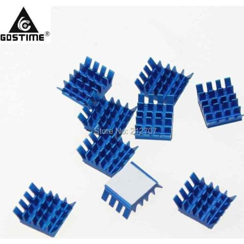 50PCS Gdstime CPU Blue Aluminum Heatsink With Thermal Conductive Double Sided Adhesive Tapes