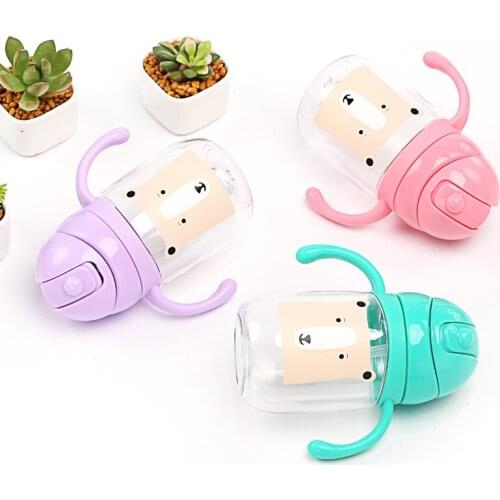 Baby Feeding Bottle with Straw Cartoon Lovely Eco-friendly With Lid Portable PC Cup My Sports Bottle 260ML
