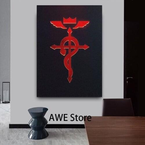 Full Metal Alchemist Anime Emblem Poster Canvas Wall Art Decoration prints for living Kid Children room Home decor No Frame