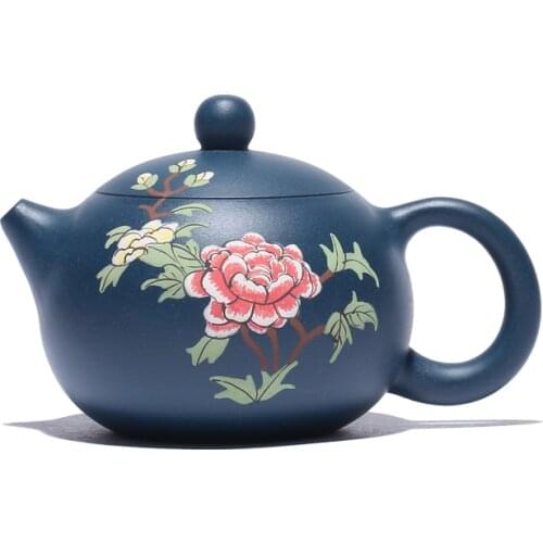 180ML Yixing Purple Clay Teapot Raw Ore Azure mud Xishi Pot Vintage Drinkkware Kung Fu Tea Set Zisha Pots for Birthday Gift