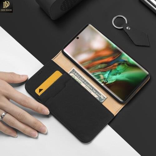 DUX DUCIS WISH Series Genuine Leather Wallet Flip Case For Samsung Galaxy Note 10 Note 10 Plus Note 20 Note20 Ultra