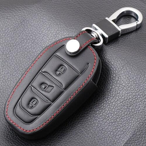 Shell Cover Holder Car Key Fob Case for 5008 DS5 DS6 For Peugeot 208 DS3 For Citroen C4 C5 X7 Leather Smart Remote Key Cover