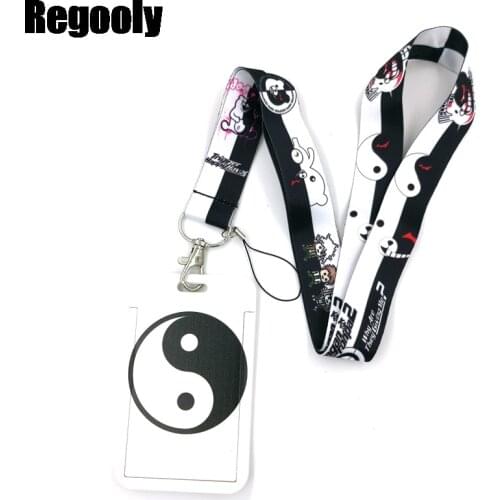 Danganronpa Hollow Knight Lanyard Credit Card ID Holder Bag Student Women Travel Card Cover Badge Car Keychain Decorations