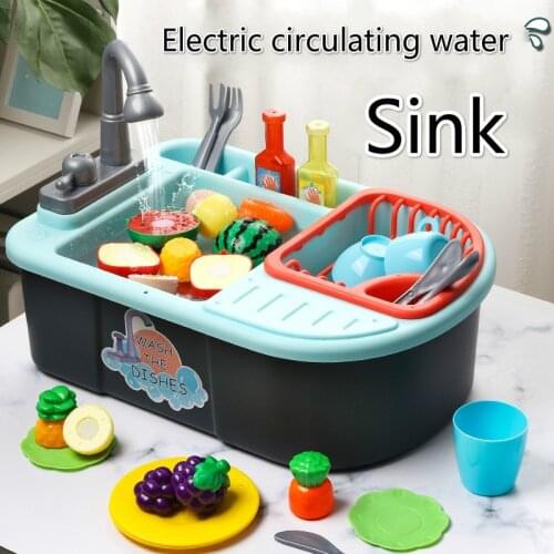 Childrens Dishwashing Toys Automatic Water Outlet Dishwasher Baby Sink Electric Simulation Play House Girls Kitchen Toys