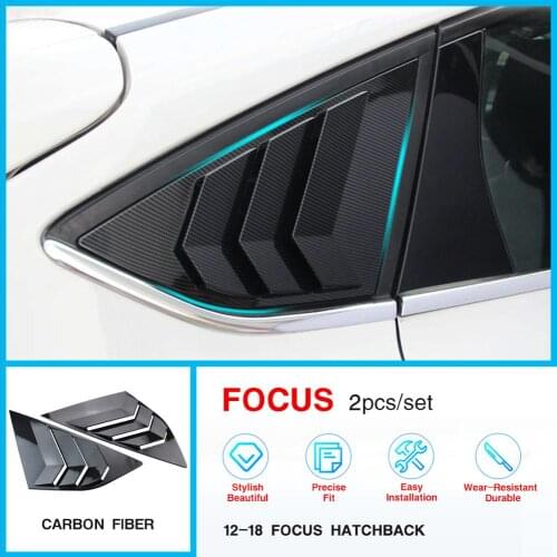 For focus ST RS Hatchback 4D Color Window Side Louvers Vent ABS Black Carbon Fiber 2012 2013 2014 2015 2016 2017 2018