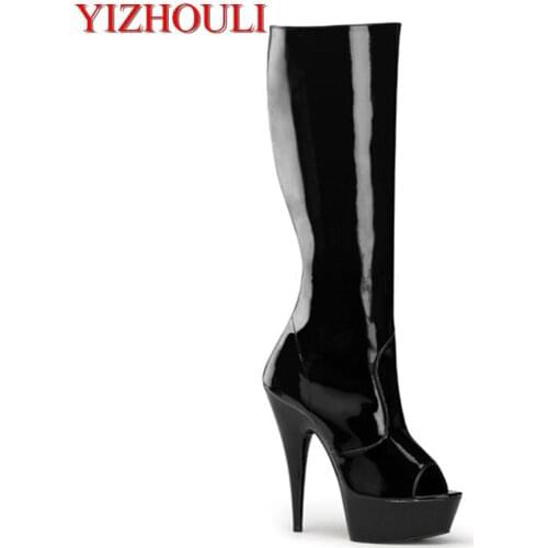 European and American new / 15CM/high heels/white medium boots/night field sexy women Dance Shoes