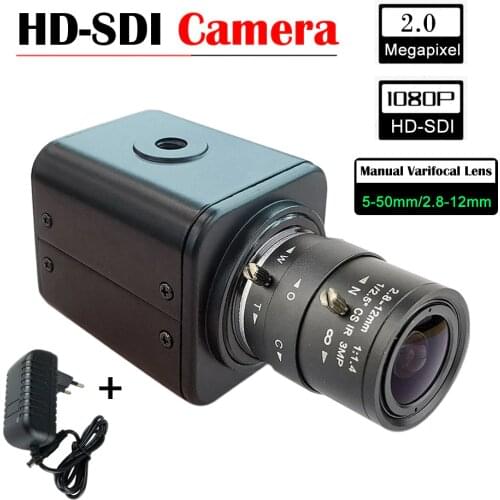 Industrial HD-SDI 2.0 Megapixel 1080P 5-50mm 2.8-12mm Manual Zoom Varifocal Lens CCTV Security Box SDI Camera