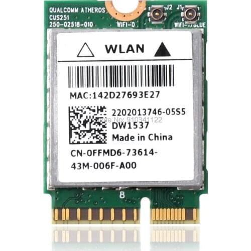 DW1537 Atheros QCSNFA282 802.11a/b/g/n PCI-E WIFI WLAN card+Bluetooth M.2 for Dell Venue 11 Pro Dell Wireless 1537
