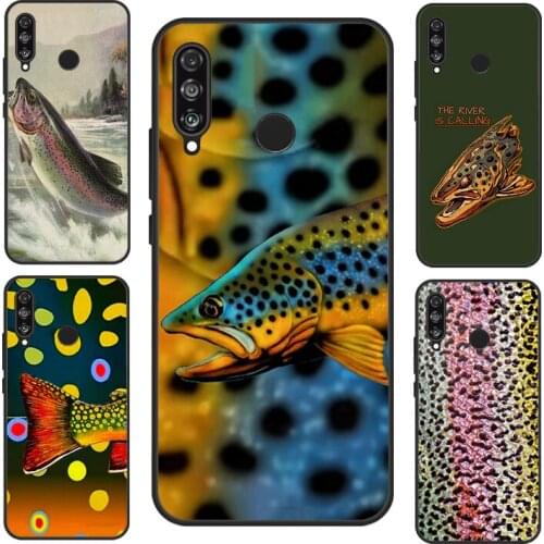 Brown Trout Fly Fishing Case For Huawei P30 Lite P40 P20 Pro P Smart Z 2019 2021 Nova 5T Honor 10 Lite 8X 9X 10i