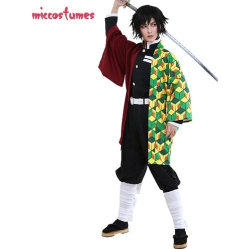 Demon Slayer Kimetsu no Yaiba Giyuu Tomioka Demon Killing Corps Team Uniform Full Set Cosplay Costume