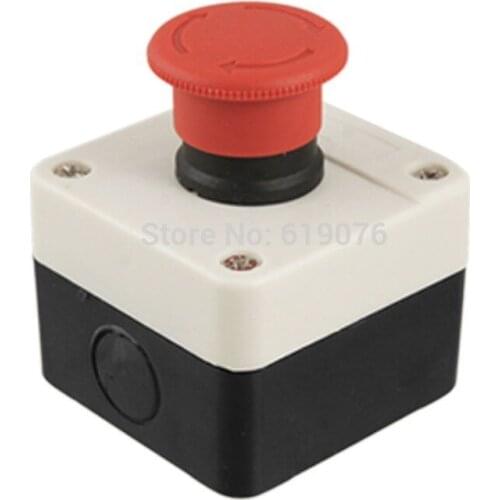 Red Sign Mushroom Emergency Stop Push Button Switch Station 1 NC Normally Closed C