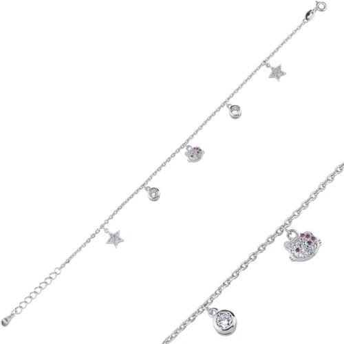 KUTAYDAN 925 Sterling Silver Zircon Stone Bracelet