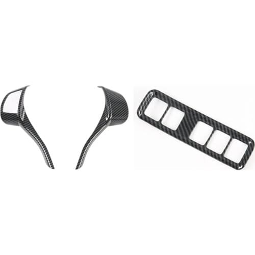 For Nissan Navara NP300 2016-2021 Steering Wheel Panel Button Cover & Headlight Switch Button Cover Trim Decorative