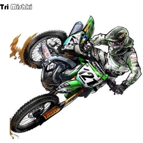 Tri Mishki WCS685 14*15cm Motocross car sticker PVC coloful Decals Motorcycle Accessories sticker