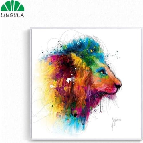 Wall Art Canvas WaterColor Animal Lion Oil Painting Wall Pictures for Living Room Cuadros Decoracion