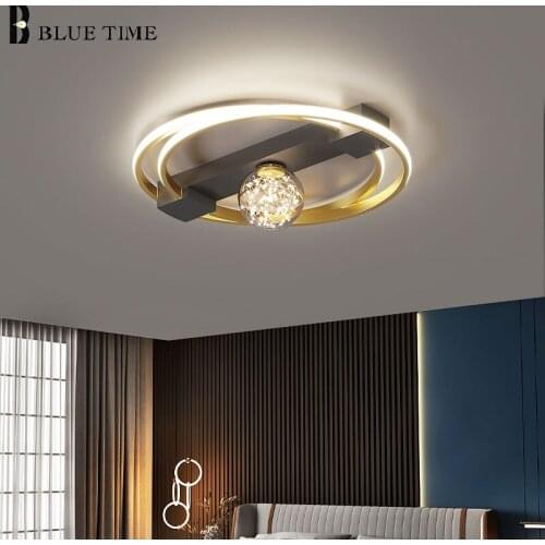 New Indoor Led Ceiling Light Modern Home Ceiling Lamp 110v 220v For Living Room Bedroom Dining Room Black&Gold Led Light Fixture
