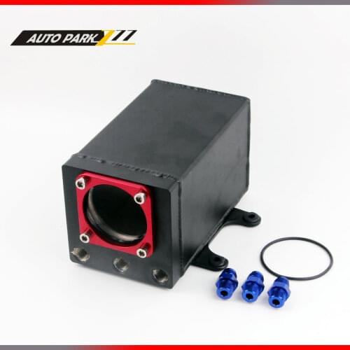 New product 60mm external 044 fuel pump tank racing black Billet aluminium AN6 fitting oil catch can fuel surge tank