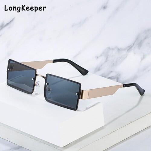 INS Ocean Lens Square Small Sunglasses Women Retro Personality Trim Cutting Trend Sunglass Men Brand Design Steam Punk Glasses