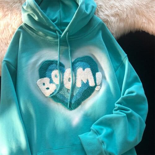 Oversized hoodie women Korean sweet casual vintage long-sleeved sweatshirt streetwear Harajuku kawaii pullover outerwear autumn