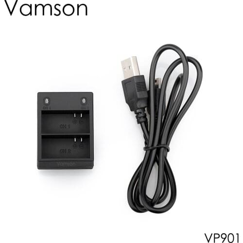 Vamson for GoPro Hero 3 3+ Sport Camera USB Dual Battery Charger Accessories for Gopro 3 3+ VP901