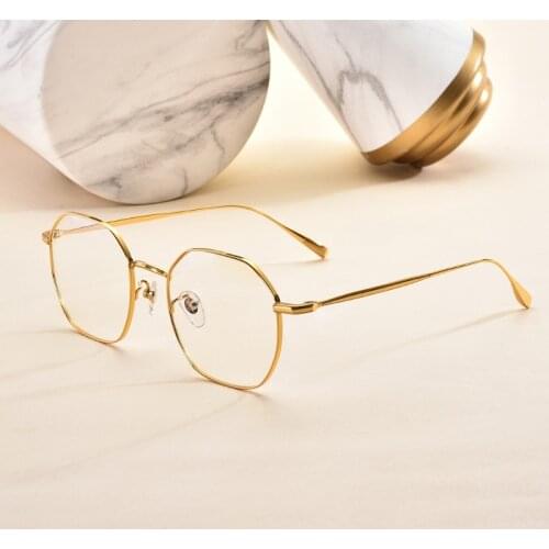 Veshion Titanium Glasses Frame Men Women Round Eyeglasses Frames for Male Female Transparent Clear Lens Myopia Ultra-light Woman