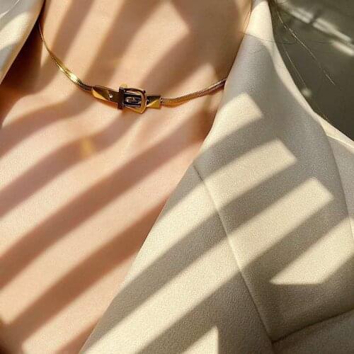 Vintage Metal Belt Chokers Necklaces for Women Punk Jewelry Snake Chain Colliers Female Pendant Necklace Hiphop Bijoux 2020