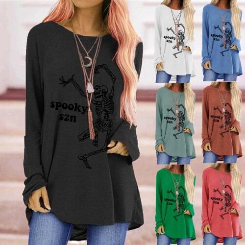Womens autumn pullover fashion simple letter printing loose round neck long sleeve mid-length pullover женские свитера 50