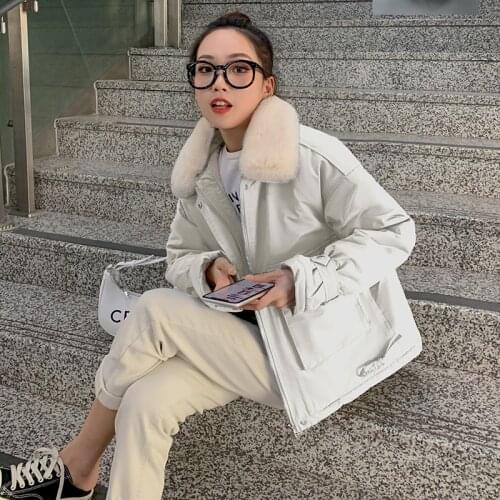 Winter Jacket Overcome 2021 new womens winter Korean version loose short plush thickened coat tooling 818