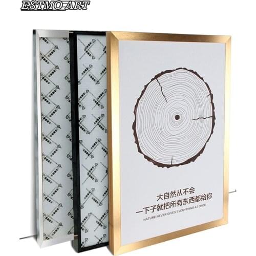 Gold Aluminum Frames for Pictures Wall Photo Frame A3 A4 Silver Black Picture Frame Plexiglass Certificate Frame for Room Decor